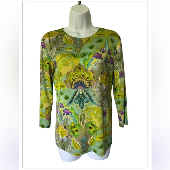 Leggiadro Shaped Knit Tee Taj Majal Print Excellent Ret. $295. Size 2 / US 4-6 - Picture 1 of 9
